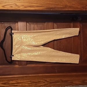 Like new beige metallic leopard print Zyia leggings